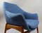 Ungarischer Mid-Century Sessel in Blauem Stoff von Julia Gaubek, 1950er 6
