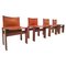 Italian Monk Chairs in Cognac Leather by Afra & Tobia Scarpa, 1970s, Set of 4 1