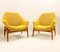 Mid-Century Hungarian Lounge Chairs in Yellow Fabric by Julia Gaubek, 1950s 5