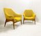 Mid-Century Hungarian Lounge Chairs in Yellow Fabric by Julia Gaubek, 1950s 2