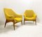 Mid-Century Hungarian Lounge Chairs in Yellow Fabric by Julia Gaubek, 1950s, Image 2
