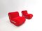 Italian Red Boomerang Easy Chairs by Rodolfo Bonetto, 1960s 2