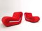 Italian Red Boomerang Easy Chairs by Rodolfo Bonetto, 1960s 3