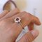 Bague Daisy Vintage en Or Blanc 18K avec Rubis et Diamants, 1970s 11