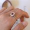 Vintage Daisy Ring in 18K White Gold with Ruby and Diamonds, 1970s 11