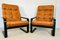 Mid-Century Danish Lounge Chairs in Cognac Faux Leather and Rosewood 1
