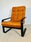 Poltrone Mid-Century in similpelle color cognac e palissandro, Immagine 4