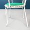 Mid-Century Italian Garden Chairs in White Wrought Iron and Green Fabric, 1960s, Set of 4 13