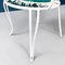 Mid-Century Italian Garden Chairs in White Wrought Iron and Green Fabric, 1960s, Set of 4 14