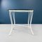 Mid-Century Italian Garden Chairs and Table in White Iron, Glass and Fabric, 1960s, Set of 5 13