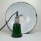 Large Industrial Green and White Enamel Ceiling Light 3