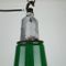 Large Industrial Green and White Enamel Ceiling Light, Image 4
