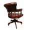 Chesterfield Style Captain's Desk Chair in Oxblood Leather 3