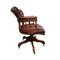 Chesterfield Style Captain's Desk Chair in Oxblood Leather 2