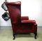Queen Anne Wingback Chesterfield Armchair in Oxblood Leather 5