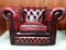 Chesterfield Clubsessel aus rotem Leder 1