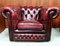 Fauteuil Club Chesterfield en Cuir Rouge Sang de Boeuf 1