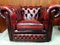 Fauteuil Club Chesterfield en Cuir Rouge Sang de Boeuf 6