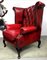 Butaca Queen Anne Chesterfield en rojo sangre, Imagen 7