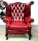 Butaca Queen Anne Chesterfield en rojo sangre, Imagen 5