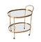 Mid-Century Italian Brass and Glass Oval Bar Cart from Maison Jansen, 1970s 4