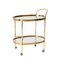 Mid-Century Italian Brass and Glass Oval Bar Cart from Maison Jansen, 1970s 6