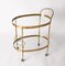 Mid-Century Italian Brass and Glass Oval Bar Cart from Maison Jansen, 1970s 10