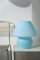 Large Vintage Blue Murano Mushroom Lamp 1