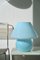 Große blaue Vintage Murano Pilz Lampe 6