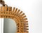 Mid-Century Rattan & Bamboo Squared Wall Mirror, Italy, 1960s 9