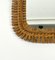 Mid-Century Rattan & Bamboo Squared Wall Mirror, Italy, 1960s 10