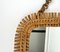 Mid-Century Rattan & Bamboo Squared Wall Mirror, Italy, 1960s 8