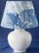 Blue and White Velsen Delft Table Lamp, William Morris Lampshade, Image 9