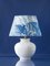 Blue and White Velsen Delft Table Lamp, William Morris Lampshade, Image 1