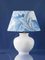 Blue and White Velsen Delft Table Lamp, William Morris Lampshade, Image 7