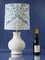 Royal Delft Blue and White Table Lamp, William Morris Lampshade 3