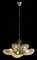 Lámpara de araña italiana de cristal de Murano de cinco hojas con detalles dorados, años 90, Imagen 2