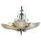 Italian Murano Chandelier Five Leaves with Golden Details, 1990s, Image 1