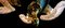 Italian Murano Chandelier Five Leaves with Golden Details, 1990s 10