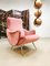 Mid-Century Italian Pink Velvet Armchair in the Style of Zanuso, Image 6