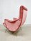 Mid-Century Italian Pink Velvet Armchair in the Style of Zanuso, Image 4