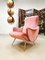 Mid-Century Italian Pink Velvet Armchair in the Style of Zanuso, Image 3