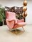 Mid-Century Italian Pink Velvet Armchair in the Style of Zanuso 1