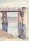 Emile Bressler, Etude d'un Pont, 1930s, Watercolor & Gouache on Paper 1
