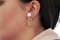 Boucles d'Oreilles en Or Rose 14K avec Saphirs, Diamants et Perles Blanches 6