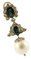 Boucles d'Oreilles en Or Blanc 14K et Argent avec Diamants, Saphirs Bleus et Perles 2