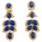 Dangle Earrings in Rose Gold with Diamonds and Sapphires, Image 1