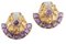 Aretes en forma de abanico de oro con topacio amatista y diamante, Imagen 1