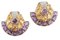 Gold Fan Earrings with Amethyst Topaz and Diamond, Image 1