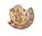 Aretes en forma de abanico de oro con topacio amatista y diamante, Imagen 4